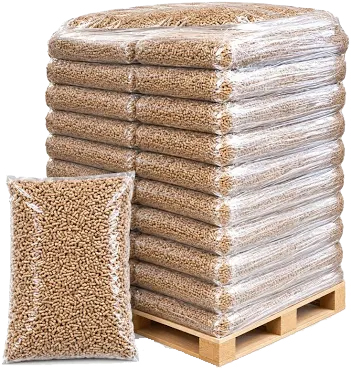 Palette complète de granulés de bois