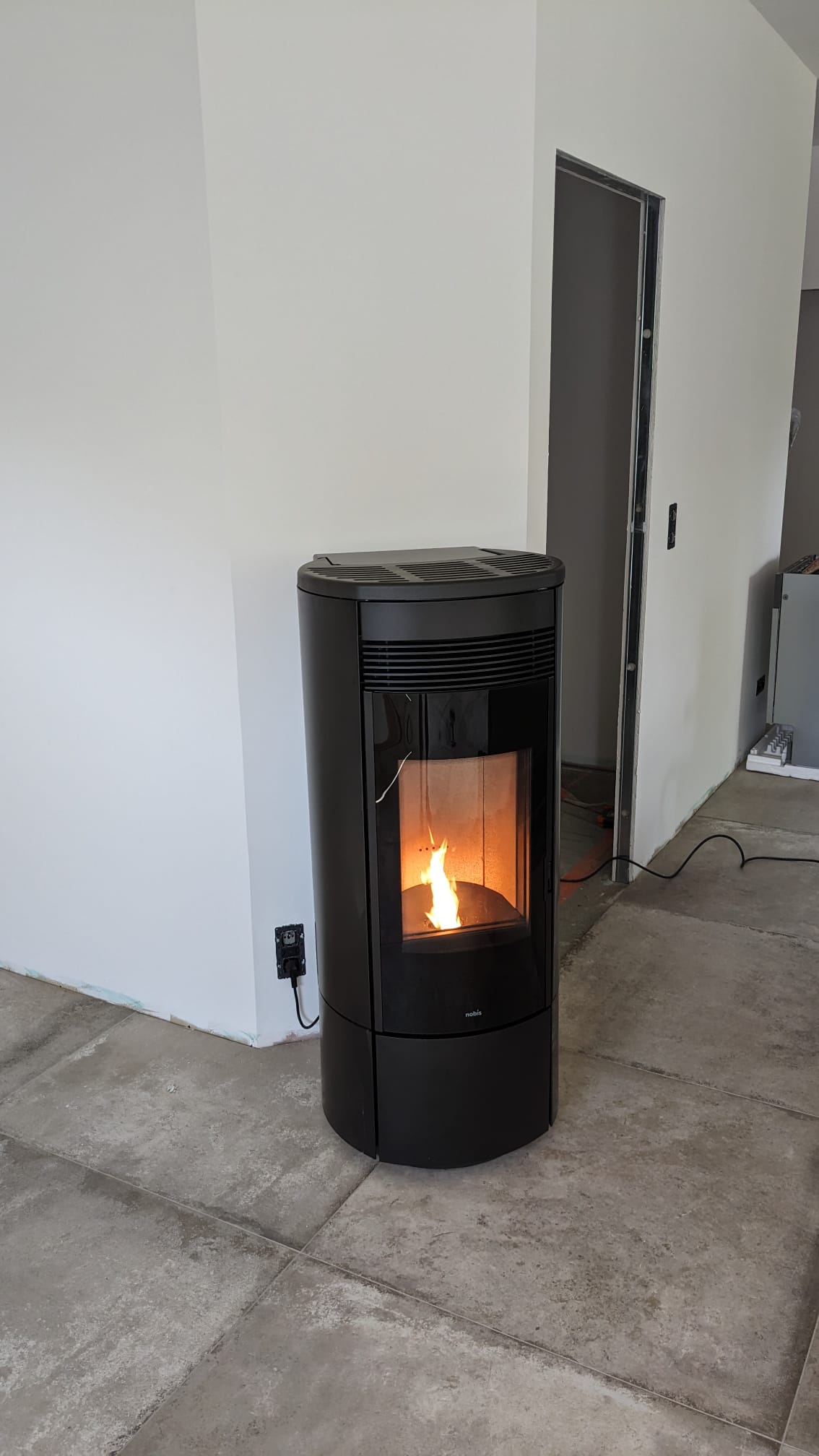 Installation d'un poêle à granulés
